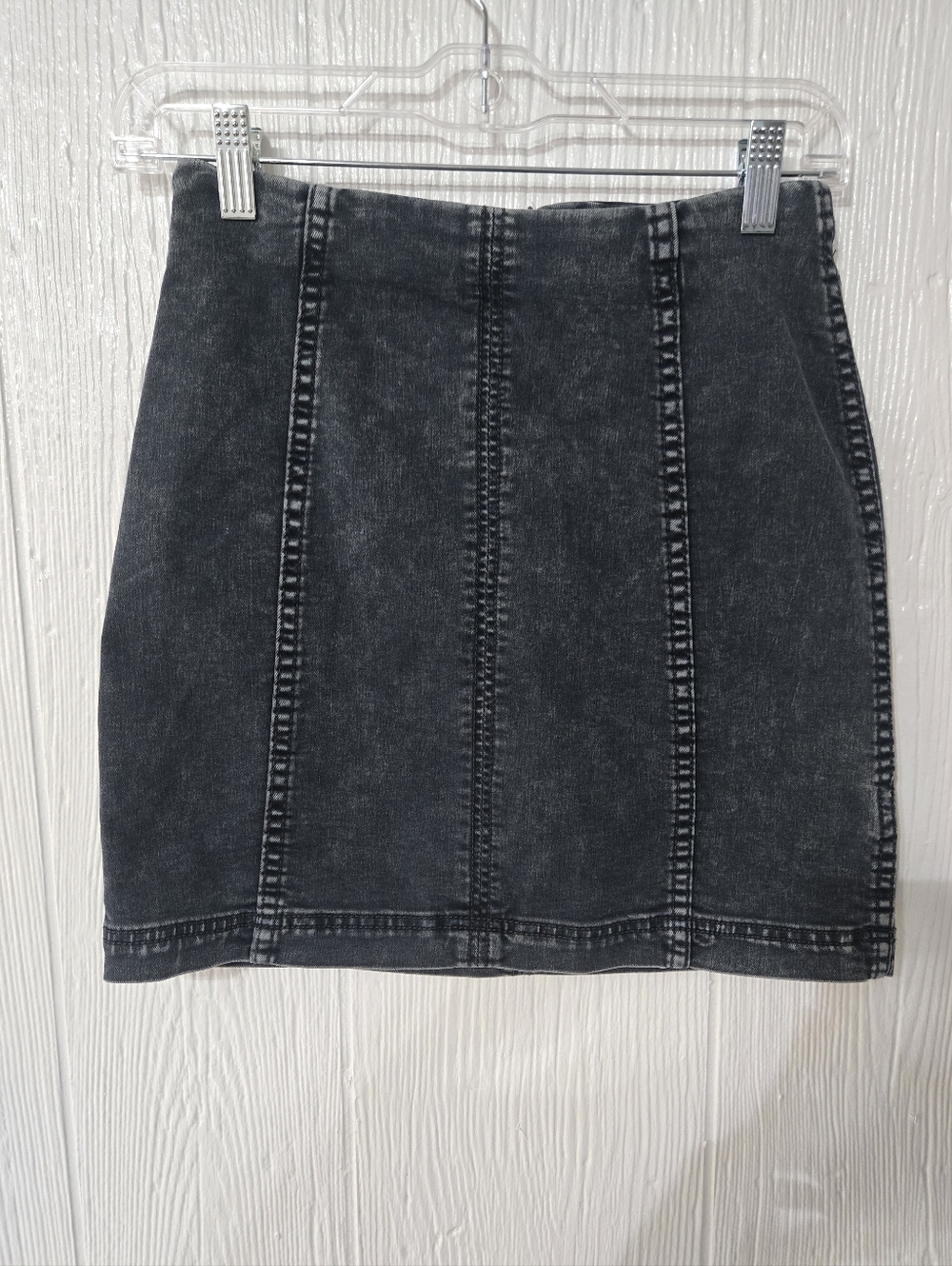 Free People Denim Dyed A-Line Miniskirt Women's Size 6 Dark Blue Stretch